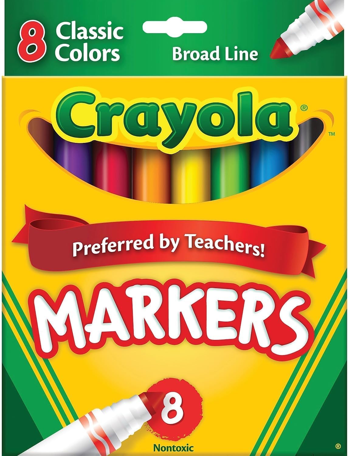 Crayola Broad Line Classic Markers 8 Count (Pack of 2)